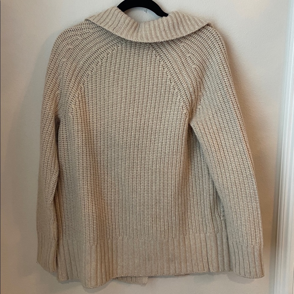 White + Warren cotton wool cashmere blend coatigan ivory marl - Picture 3 of 6